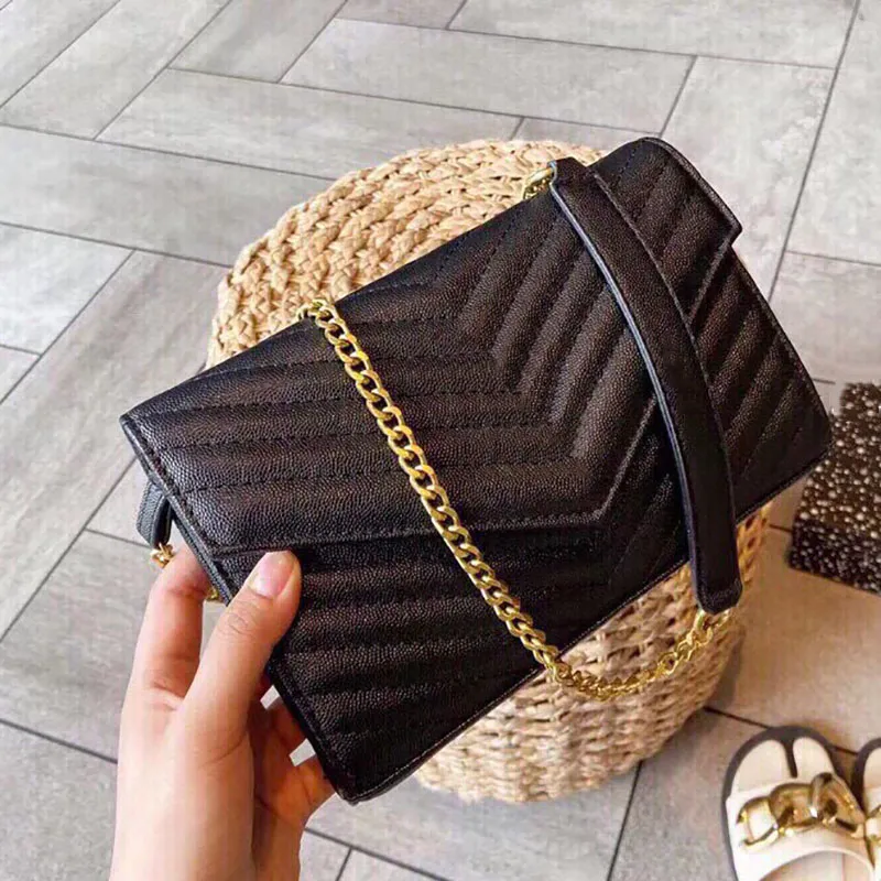 Bolsos de diseñador de lujo, bolso de un solo hombro negro, mochila con cadena de moda clásica, bolso de compras para mujer