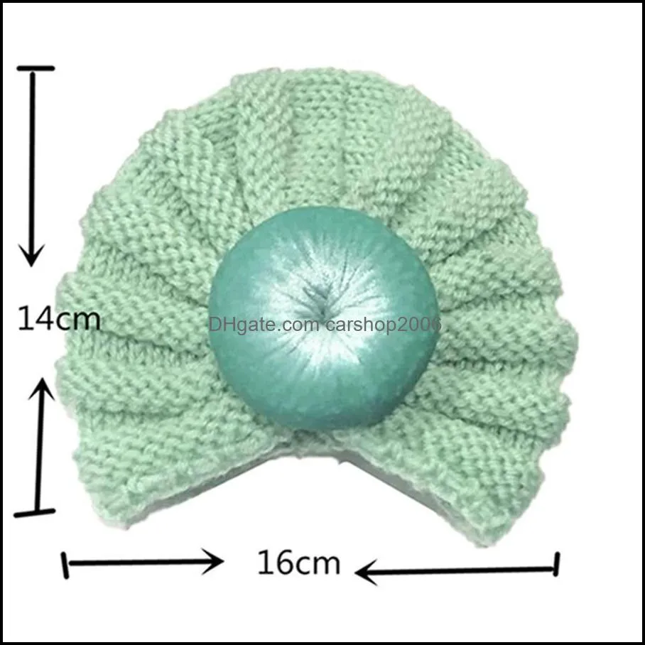 creative baby kids warmer knit cute ball caps winter autumn girls boys knitting wool elastic hats infant turban hats dh0822 t03