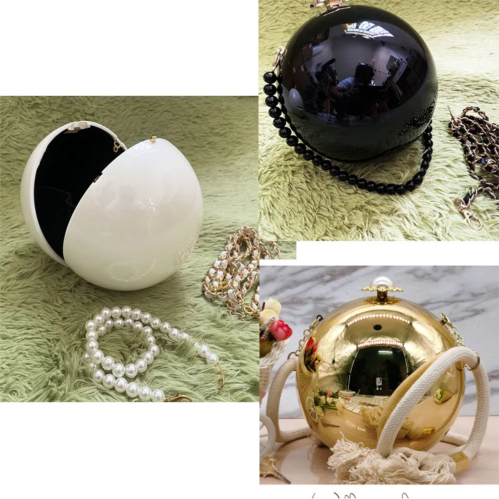 Elegant Pearl Ball Box Clutch Wallet For Women Large Capacity Purse For Evening Gown With Mobile Phone Storage Shoulder Strap And Chain Closure From Hanzhiup 58.95 DHgate.Com