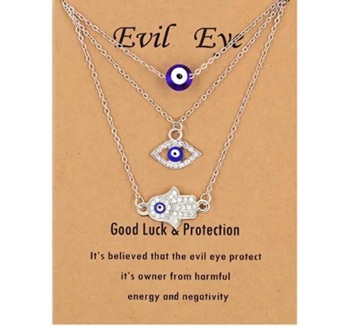 3PCS/SET HAMSA Evil Eye Nacka