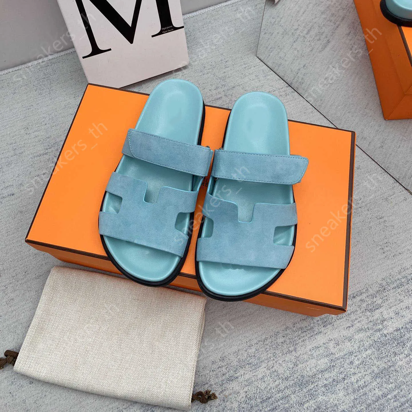 Genuine Chypre Sandals Designer Suede Sandal Men Women Leather Slippers ...