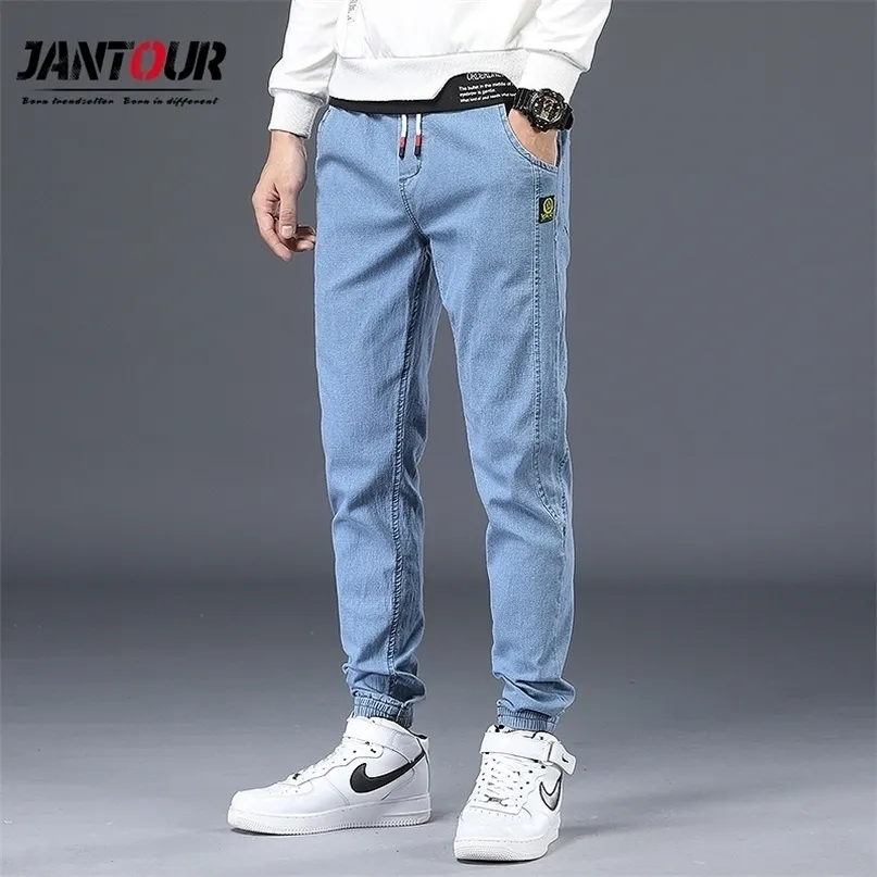 Jeans da uomo primavera estate cotone denim hip hop pantaloni larghi fondo streetwear pantaloni skinny blu hombre pantaloni harem uomo M-4XL 220328