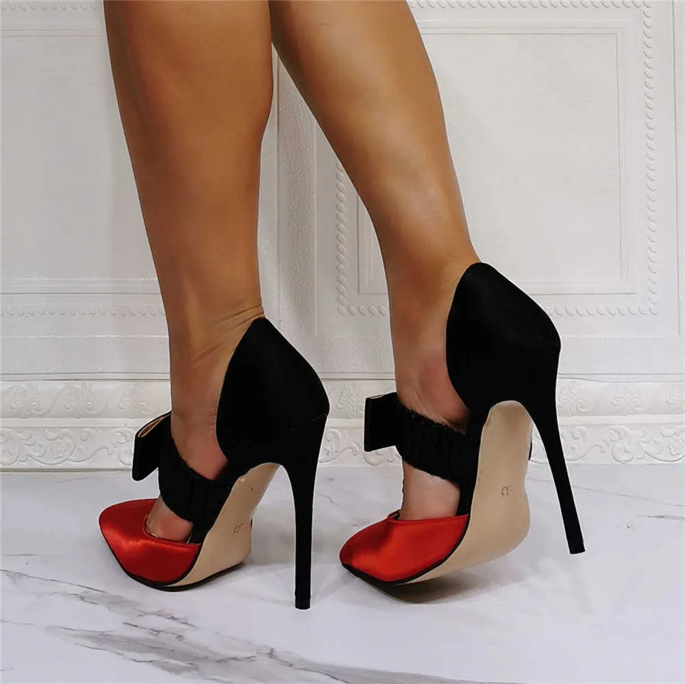 Sorbern Customized Dress Shoes Bankett SuperFine High Heel Nightclub Stor storlek 46 Pekade kvinnors enda skor
