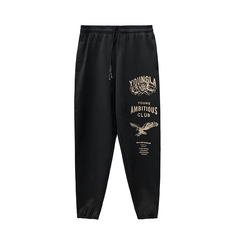 Calça masculina masculino esportivo outono de corrida no tornozelo de ginássura de ginássura de ginástica fitness masculino para homens de rua externo