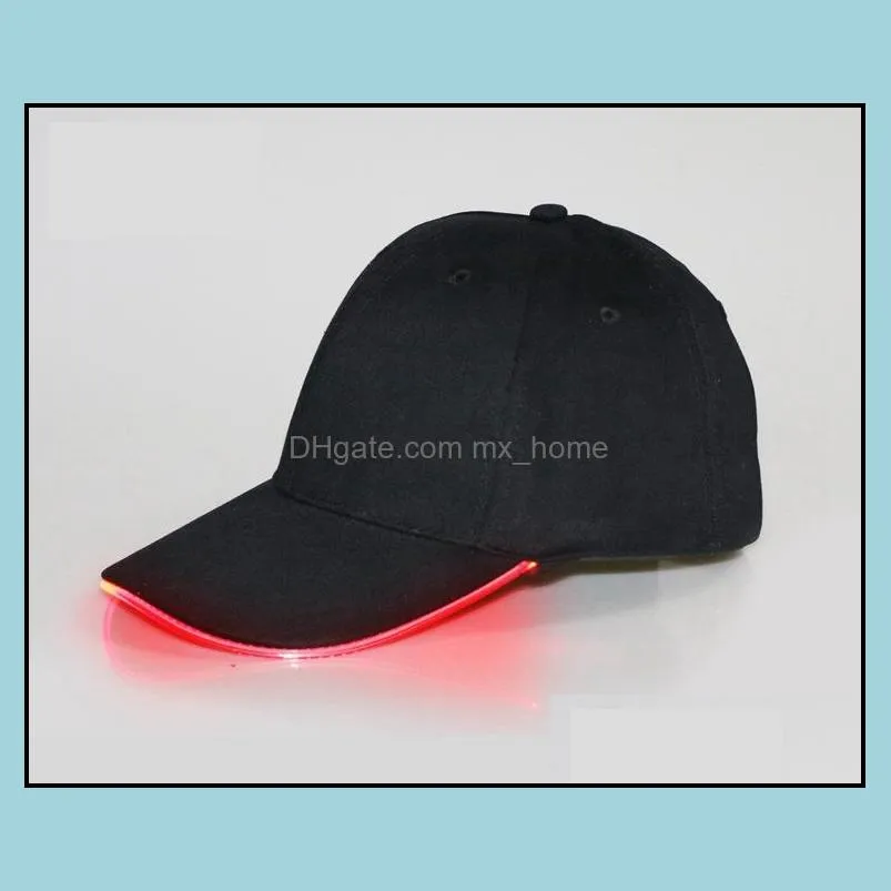 32 Colors LED Lighted Up Baseball Cap Glow Club Baseball Hip-Hop Golf Dance Hat Optical Fiber Luminous Caps Adjustable DDA734 Party