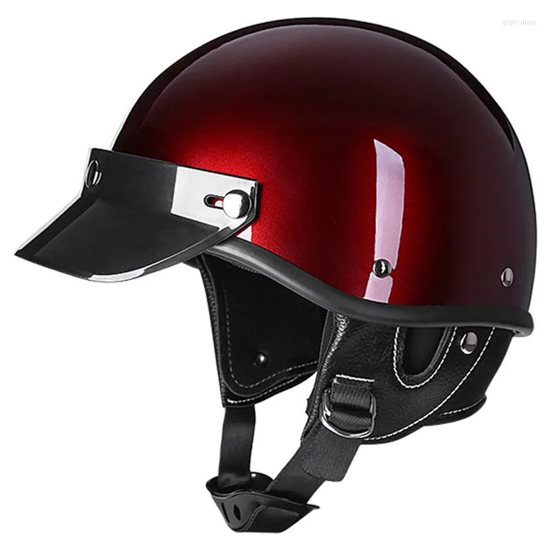 Motorcycle Helmets Retro Vintage Unisex Half Face Helmet Open Scooter Biker Motorbike Racing Riding With DOT CertificationMotorcycle