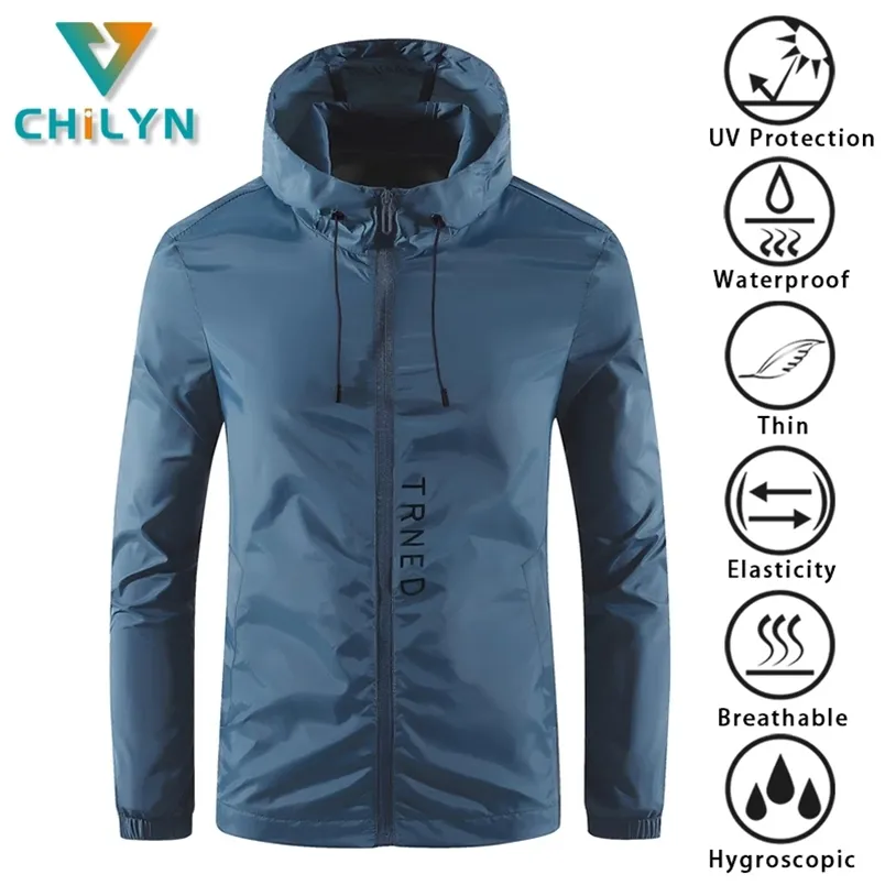 Jaquetas ao ar livre Hoodies Chilyn UPF50 Proteção Solar Unisex Camping Caminhadas Windbreaker Respirável Pesca Rápida Seca Casaco Fino 220826