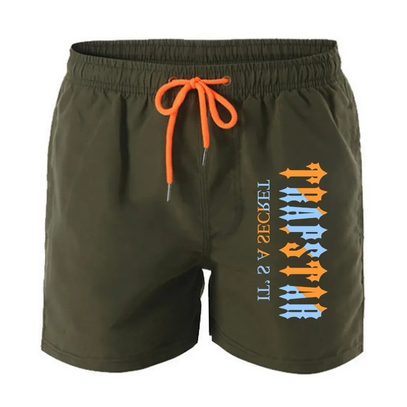 Badkläder för män Shorts Sommar Nytt Trapstar-tryck Man Baddräkt Strandkläder Badbyxor LowWaist Andas 2022 Man Beach Wear Surfkläder