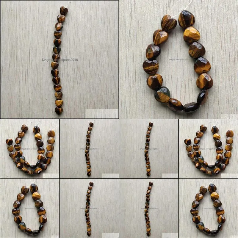 fashion 15mm heart natural tiger eye stone quartz cut faceted beads for jewelry making sports2010