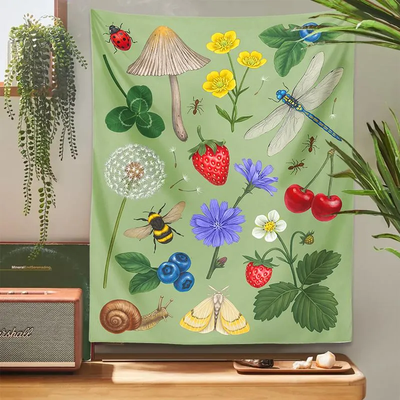 MagicFlower Botanical Tapestry Vintage Hippie Witchcraft Decor With