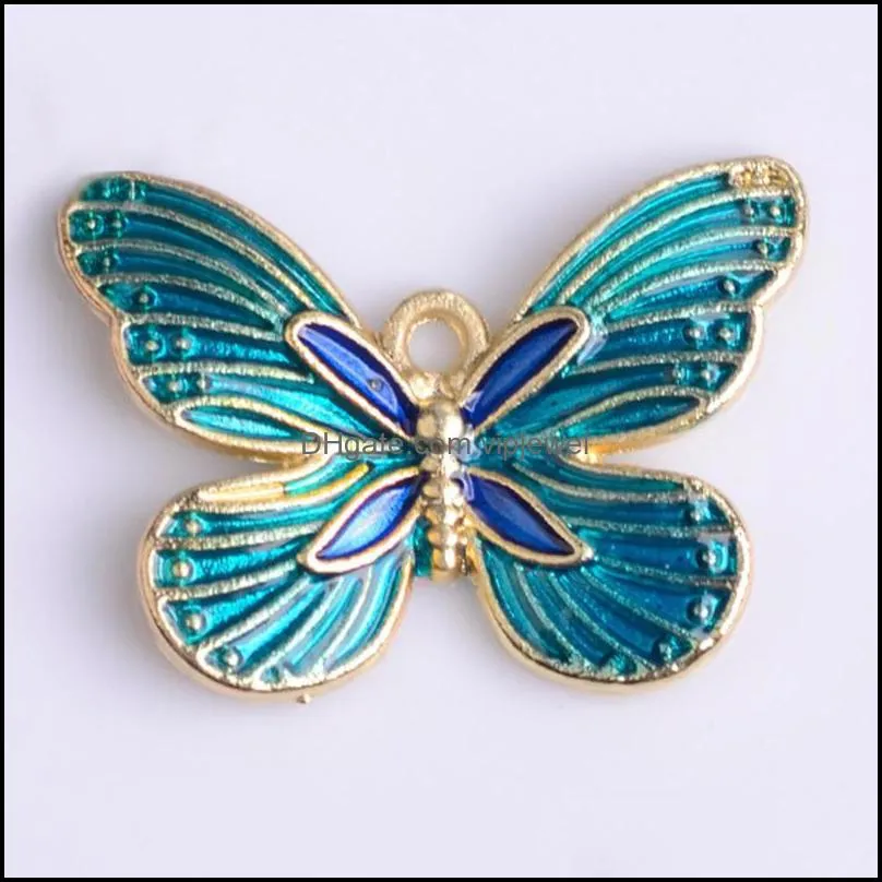 charms pieces mixed color butterfly pendant jewelry making diy makingcharms