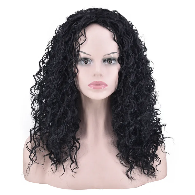 Fluffy Black Curly Long Hair Wig