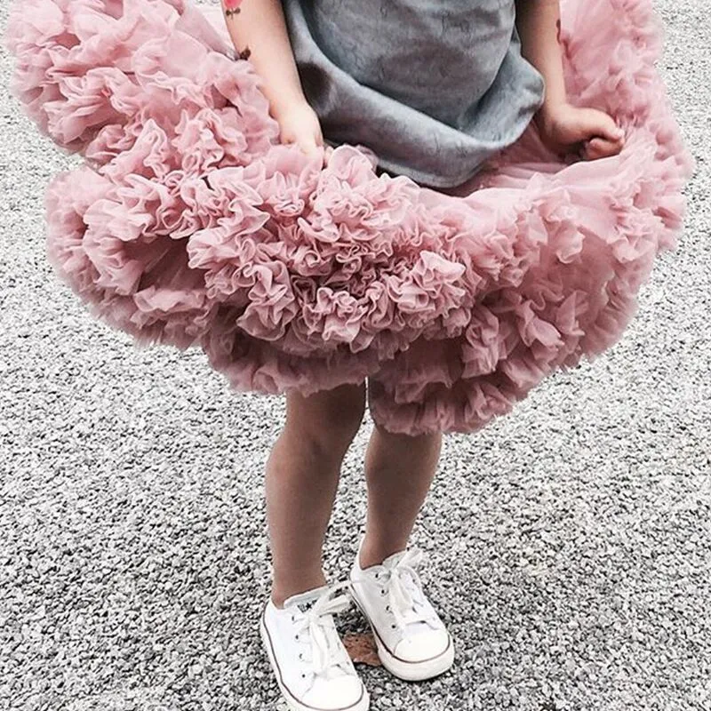 INS bébé filles Tutu jupe ballerine jupon moelleux enfants Ballet jupes pour fête danse princesse fille Tulle vêtements