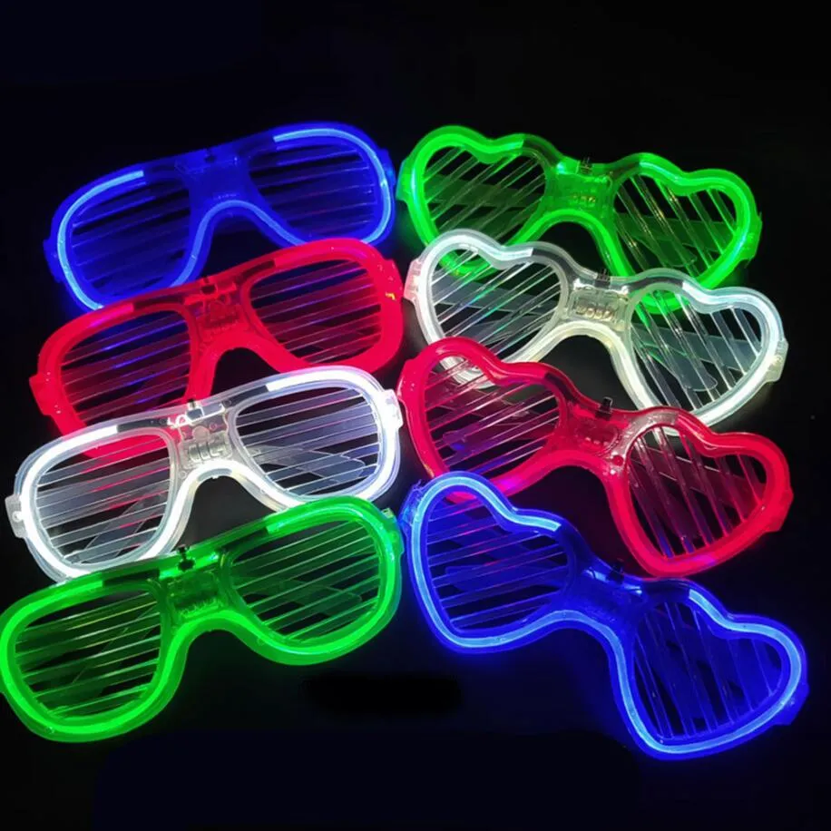 Occhiali luminosi Bar Puntelli da concerto LED fluorescente Glow Night Party Puntelli per foto Decorazione per feste di buon compleanno