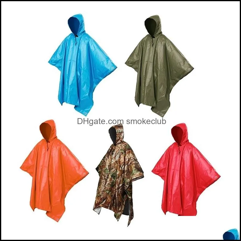 3 in 1 Multifunctional Raincoat Outdoor Travel Poncho Backpack Quality Hiking Cover Awning Camping Waterproof Tent 220217