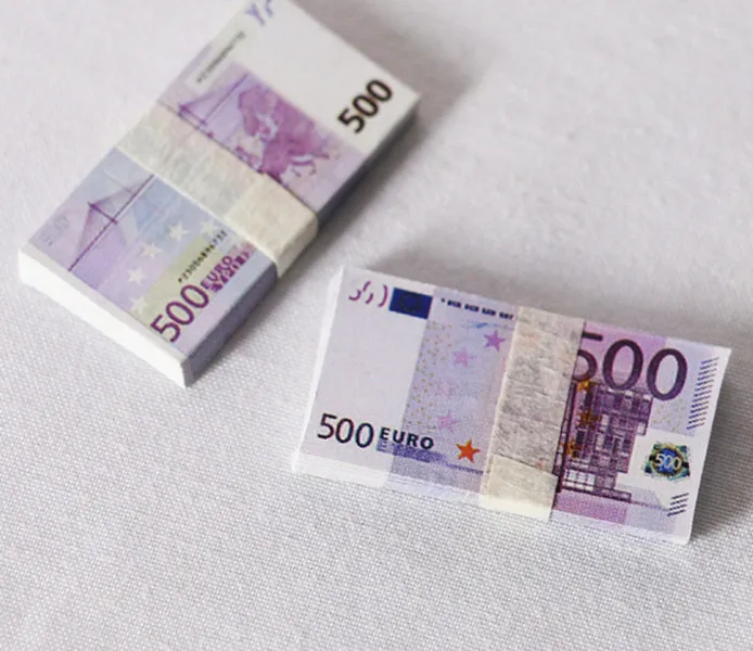 Vente en gros 50% taille Euro Prop pince à billets portefeuille copie jeux fausse note EUR 100 50 billets papier jouer billets de banque accessoires de filmG2RCK9PH