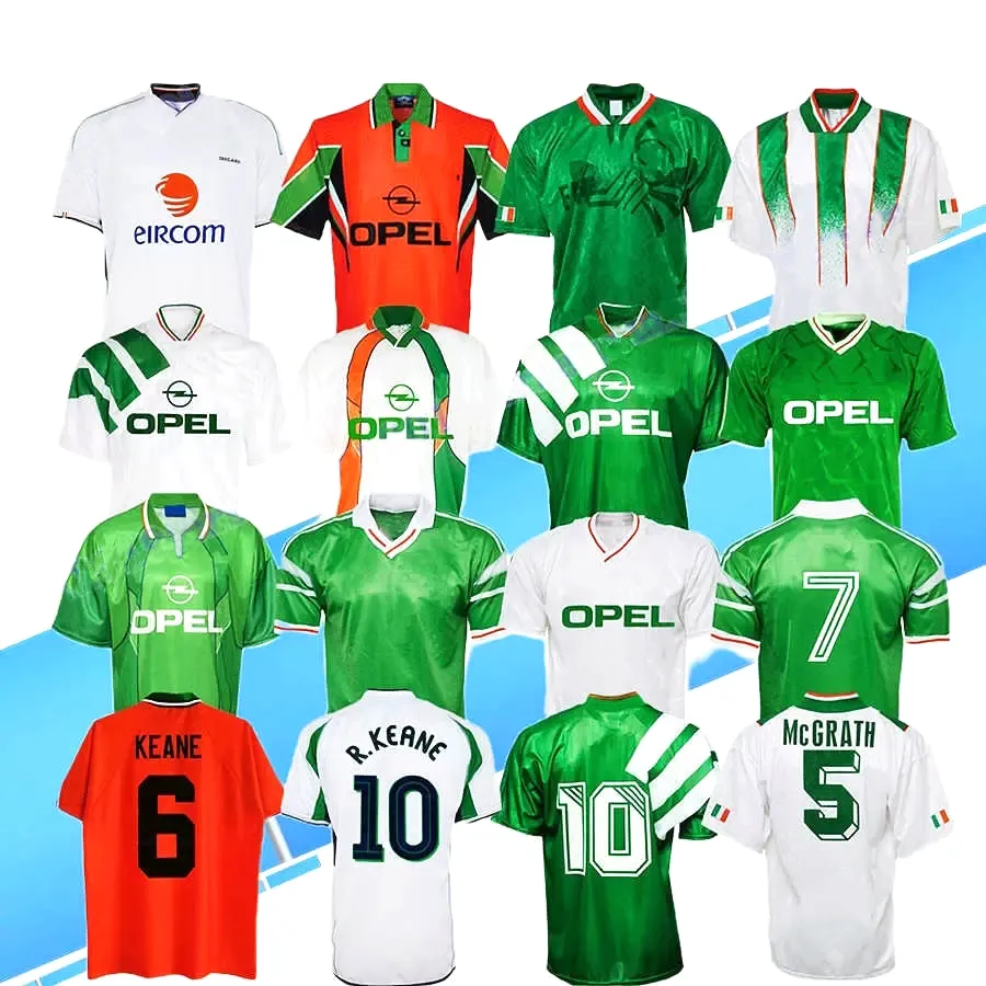 2002 1994 KEANE retro fotbollströjor 1990 1992 1996 1997 02 03 IreLANDs Away klassisk vintage irländsk McGRATH Duff STAUNTON HOUGHTON McATEER Topp