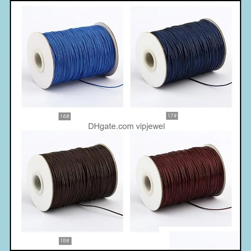 20 colors 1MM 200Yards/volume Waxed Wire Cotton Cords For Wax Jewelry Making DIY Bead String Bracelet Sewing Leather Necklace Findings