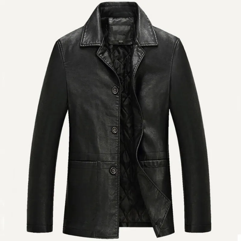 Veste en cuir hommes doux PU mâle affaires manteaux décontractés homme Jaqueta Masculinas Inverno Couro grande taille XXXL 4XL 220727