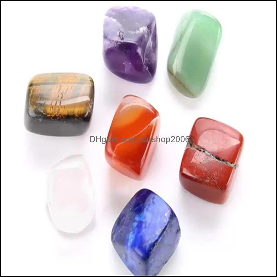 Arts and Crafts Natural Crystal Chakra Stones 7 Pieces Stone Palm Reiki Healing Gems Yoga Energy