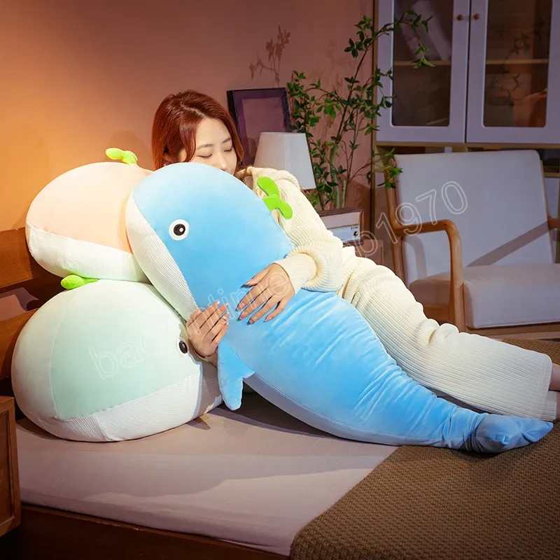 120cm Lovely Blue Whale Plush Toys Cute Animals Big Shark Doll Soft Stuffed Fish Toy Children Girls Xmas Gift