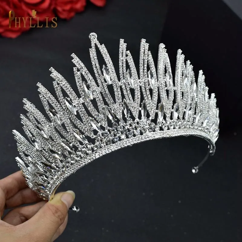 Nakrycia głowy A281 Crystal Wedding Tiara Bridal Crown Hair Akcesoria dla kobiet biżuteria królowa Big2493