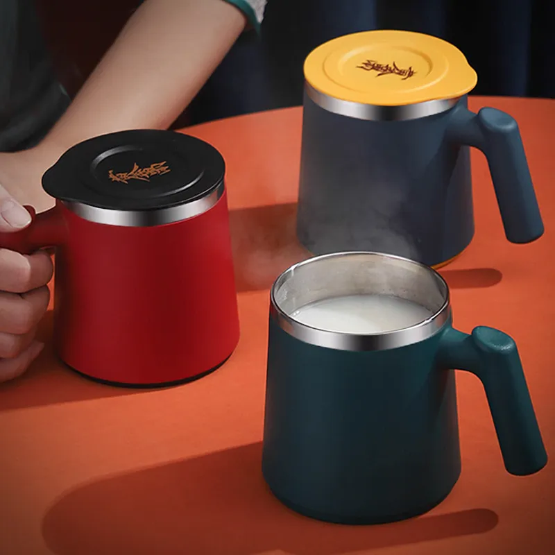 Rostfritt stål muggar för hem sublimering 420 ml tumbler kopp vattenflasktermos med handtag dubbel vägg vakuum kaffe mugg