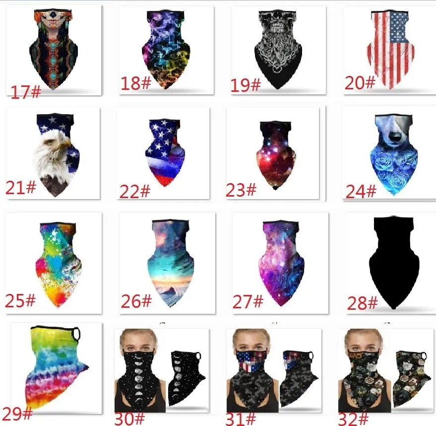 US Flag Face Bandana Neck Party Masks Gaiter Sun UV Dust Protection Reusable Half Scarf Motorcycle Cycling Mask For Men Women HH9-3141