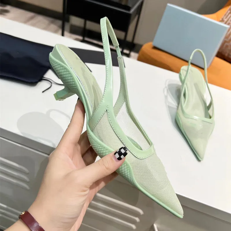 Pointed Toe High Heels Sandals for Ladies Designer Shoes Top Quality Brand Mules Single Shoe