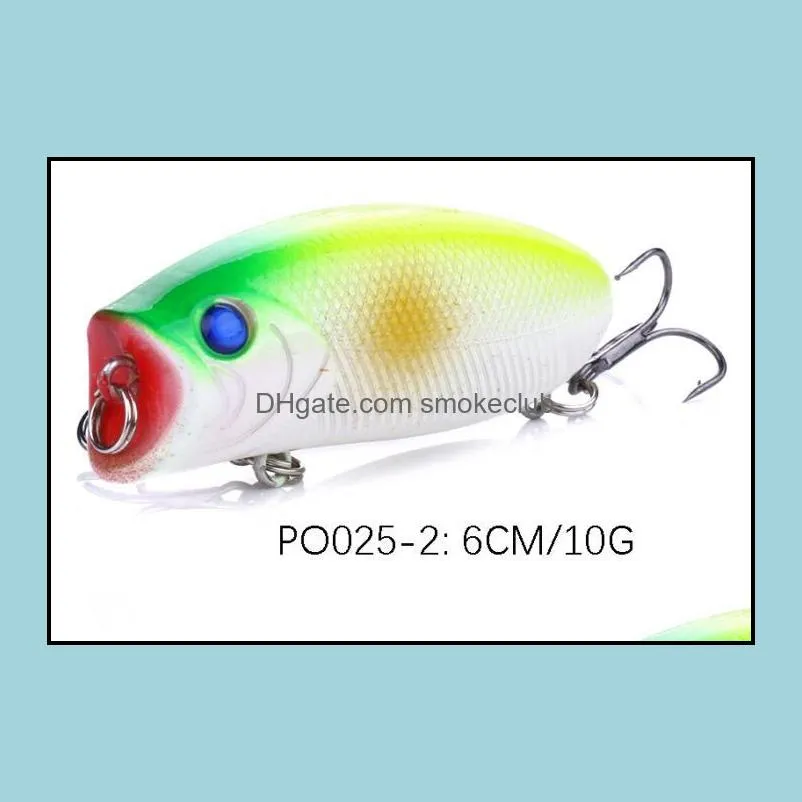 8PCS 7cm/10g 2.75in/0.35oz Popper 8colors mixed hard baits Artificial Fishing Lure Sea Bionic baits High-quality!