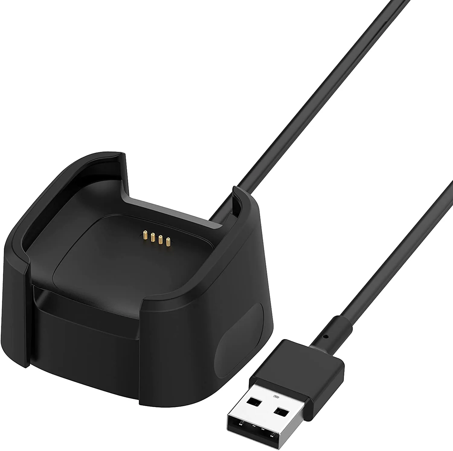 Cable de carga USB de 3,3 pies compatible con Fitbit Versa 2, base de carga antideslizante, repuesto para reloj inteligente