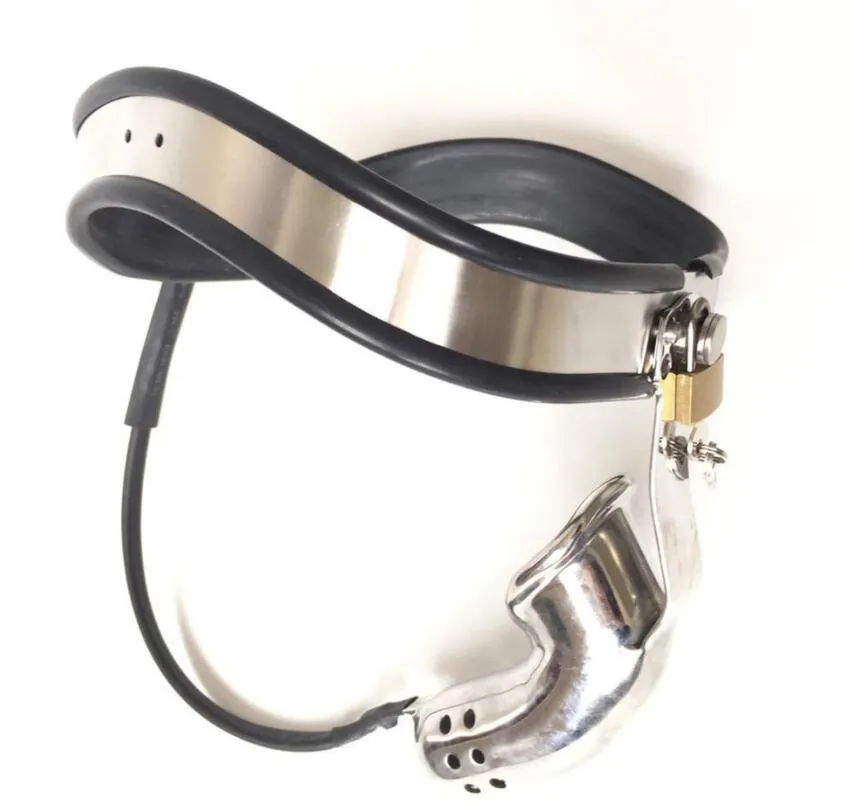 Ceinture De Chasteté En Acier Inoxydable Avec Cage à Pénis - Neuf - SM - Sans Marque