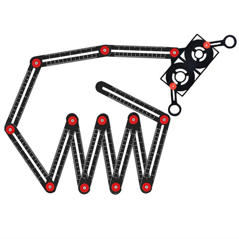 6/12 Pieghe Multi-Angolo di Misurazione Righello Piastrelle Perforatrici Strumenti di Misura Lega di Alluminio Pieghevole Mattoni Piastrelle di Legno Localizzatore di Angoli