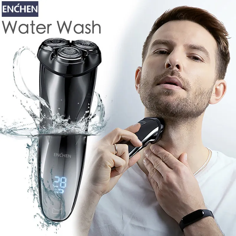 ENCHEN Blackstone 3 Men Electric Shaver Razor LCD Power Display Rechargeable Electronic Razor IPX7 Waterproof Full Body Washable 220624