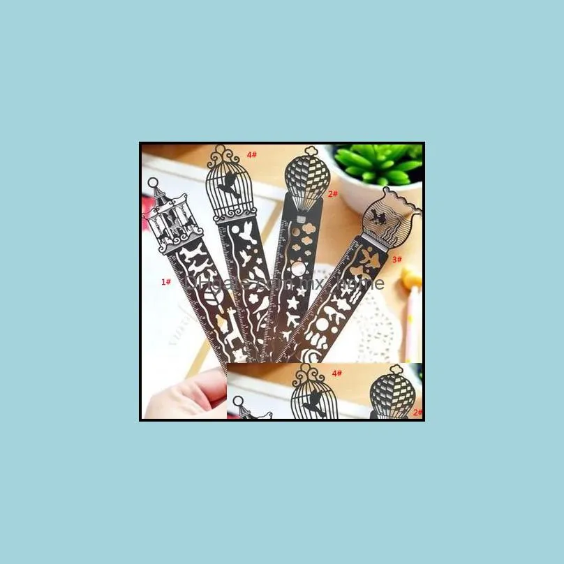 multifunction creative metal ruler bookmark hollow draw bookmark rulers office school supplies student stationery party kid gift dbc