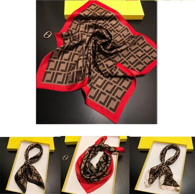 Sciarpa di seta da donna per donna designer tessile Moda Stampa di lettere di caffè rosso Fascia per capelli Foulard variabile Accessori Attività Regalo Marchio di lusso Sciarpa piccola da 50 cm