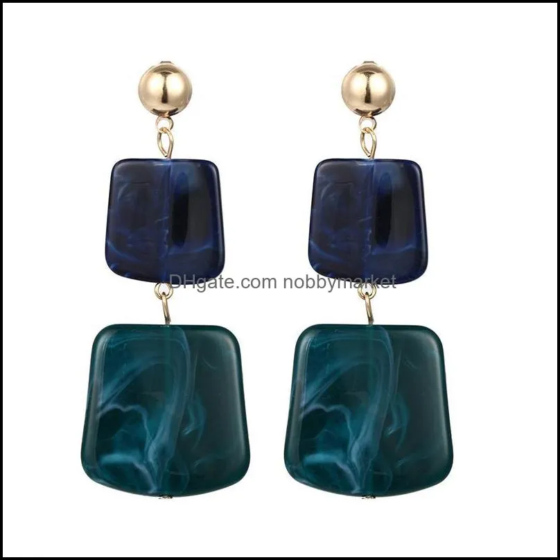 Dangle & Chandelier Crystal Natural Stone Earrings For Women Vintage Geometric Metal Pendant Drop Earring Fashion Jewelry 2021