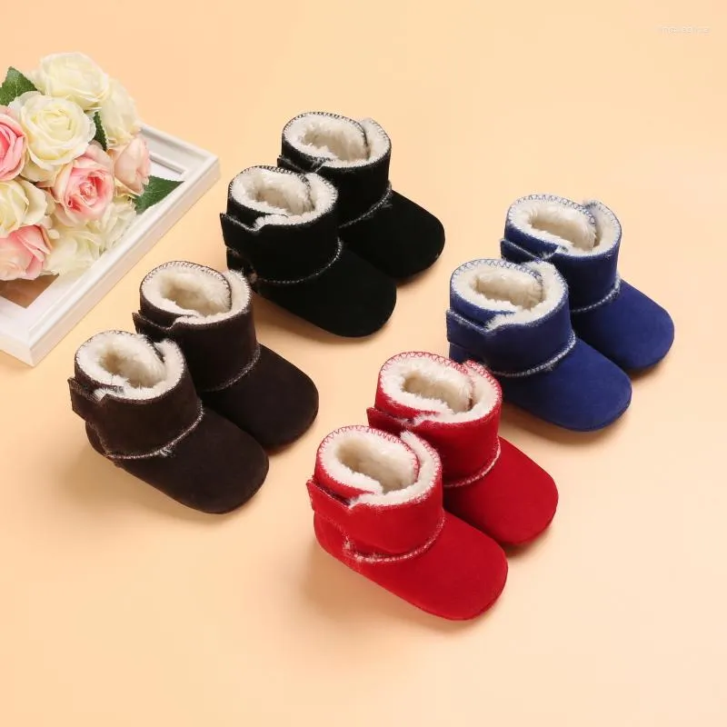 Boots Couleur solide Baby Boy Girl Chaussures Toddler First Walkers Bootes Rubber Sole Soft Anti-Slip Chaussage Born Born Born