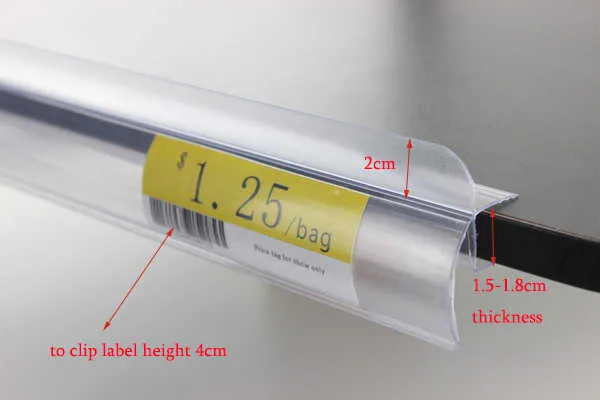 90 cm in PVC vetro trasparente mensola in legno clip striscia dati mensola a scatto prezzo striscia porta etichetta talker