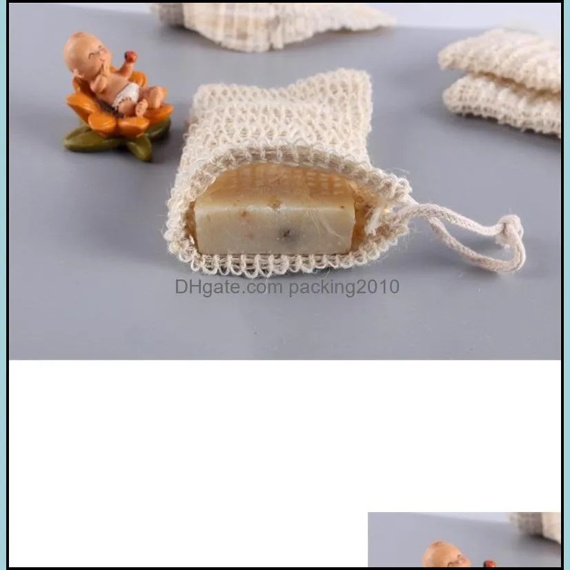 2021 Natural Exfoliating Mesh Soap Saver Sisal Soap Saver Bag Pouch Holder For Shower Bath Foaming And Drying
