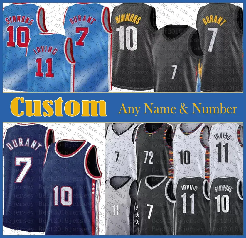 7 Kevin 11 Kyrie Durant Irving Custom Herren-Basketballtrikot 10 Ben 2 Blake Simmons Griffin 1 Bruce 12 Joe Brown Harris Andre 24 Cam 21 LaMarcus Drummond Thomas Aldridge