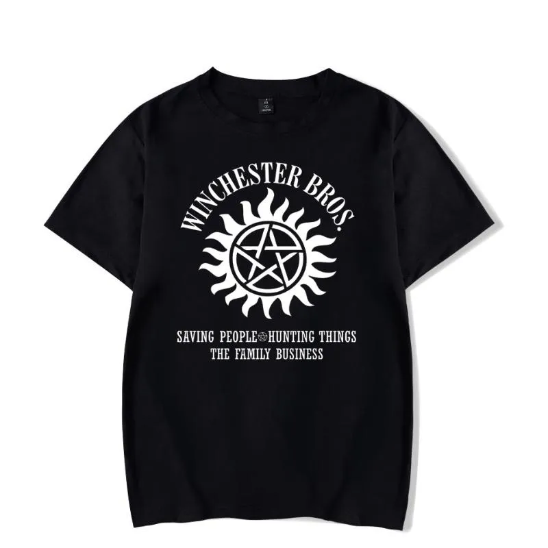 Herr t-shirts winchester bros s-supernaturals t-shirt sommar mode casual short hylsa bomull tees cool grafisk tryckt t-shirt