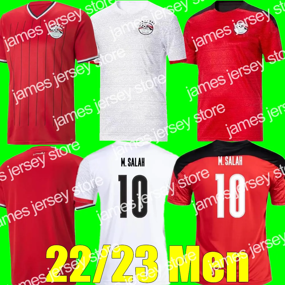 22 이집트 축구 유니폼 2021 22 홈 레드 어웨이 화이트 남성 TREZEGUET KAHRABA A. HEGAZI RAMADAN Footbal