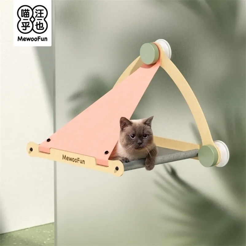 Mewoofun Cat Hammock Pet Hängande sängar Sunny Window Seat Mount Soft Shelf håller upp till 30 kg avtagbara leveranser 220323