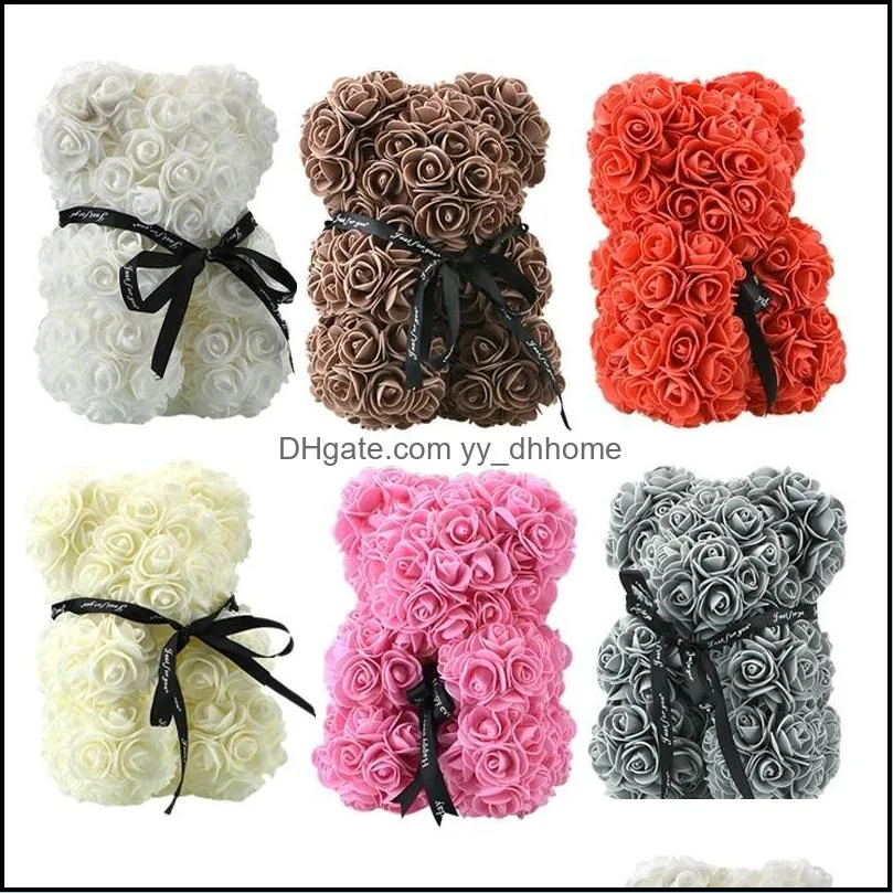 NEWRoses Teddy Bear Artificial Soap Flowers to Mothers Gift Girlfriend Anniversary Christmas Valentine`s Day Birthday Present RRD13015