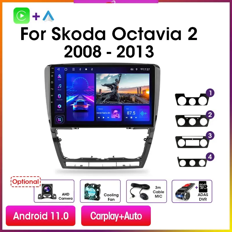 カービデオマルチメディア10.1インチSkoda Octavia 2007-2014フルタッチGPSナビゲーションシステムのためのAndroid