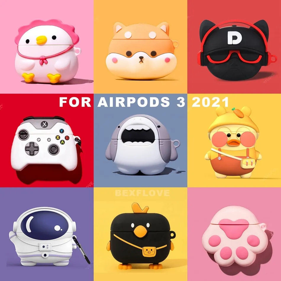 Headphone Tips Earphone Case For AirPods 2 3 Pro 3D Cute Cartoon