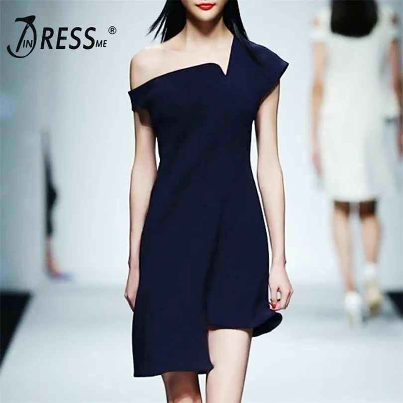 indressme women bodyconパーティードレスAsmmetrical One Shoulder Lady Dress Vestidos New Fashion T200604