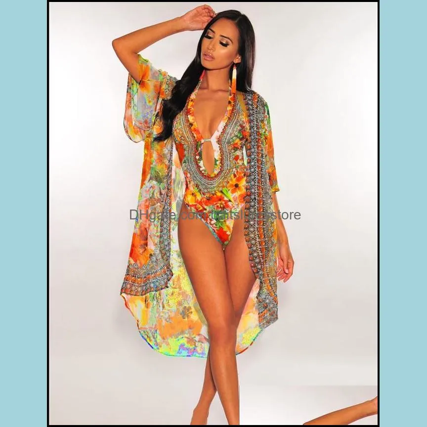 One Piece Swimsuits Cover Ups Sarong Large Size Women Covering Belly Conservative Milk Silk Chiffon Shawl and Bikini Sets Beachwear
