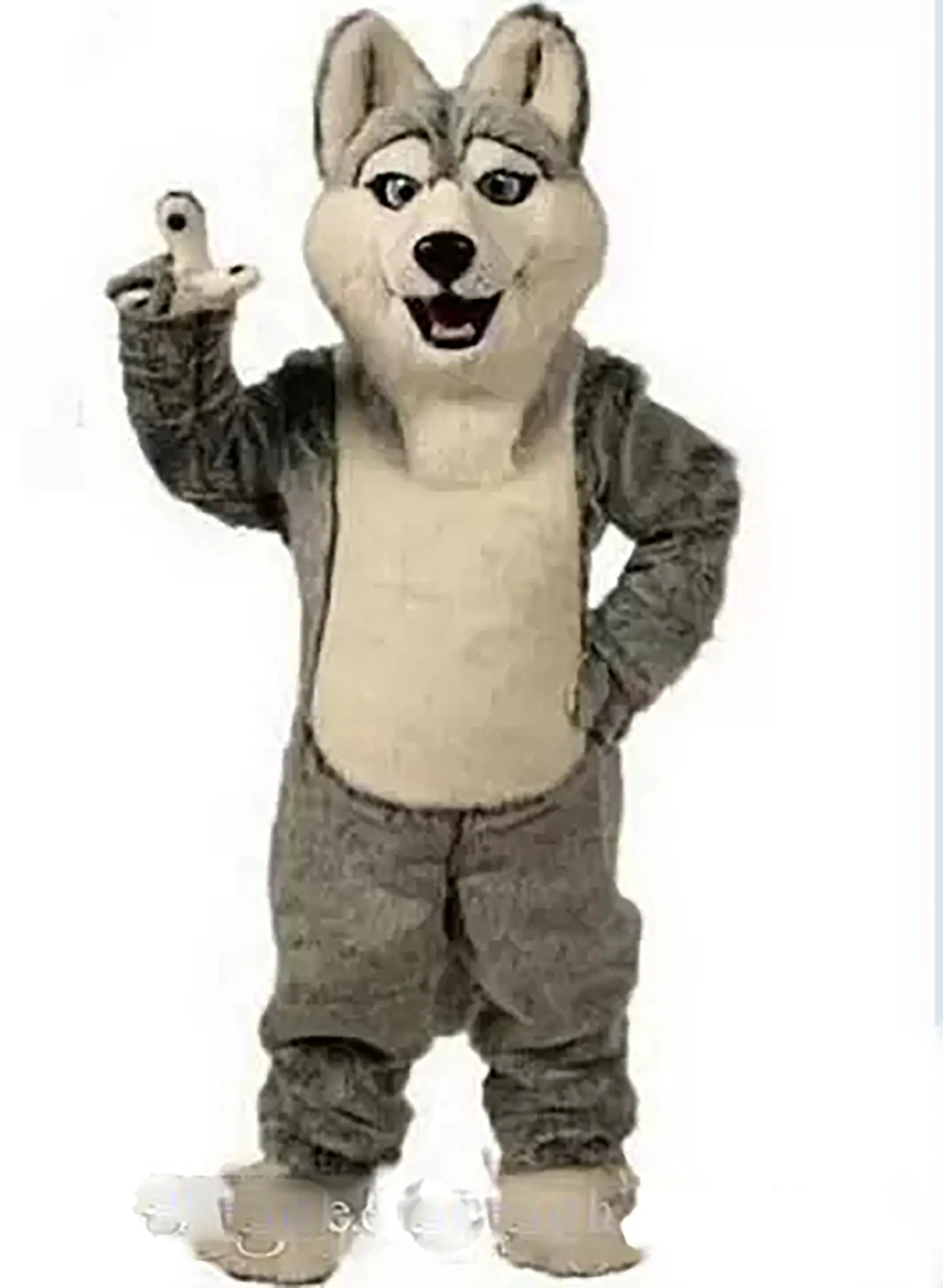 Professionelle Fabrik Halloween Husky Hund Maskottchen Kostüm Kleidung Karneval Erwachsene Fursuit Cartoon Kleid